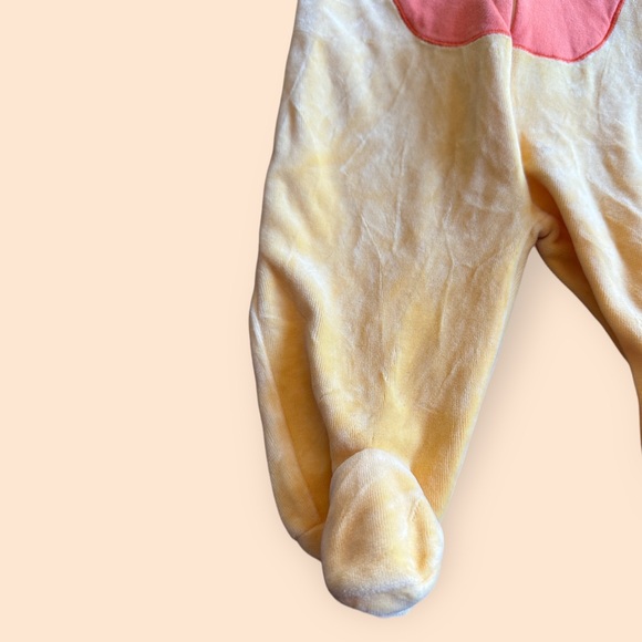 Vintage Baby Miniwear Yellow Duck Velour One Piece Outfit/Costume Sz 0/3 Mon - Picture 5 of 8